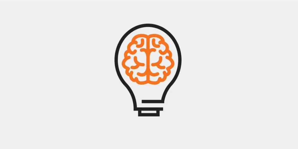 light bulb with brain icon